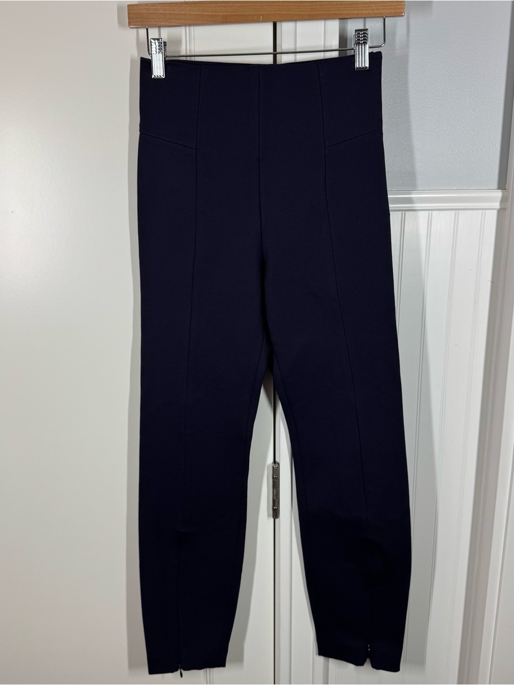 Good American The Boss Pant High Rise Navy Skinny with Zips Size 2 Medium